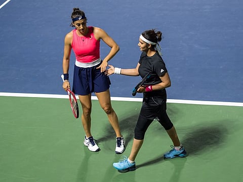 Sania Mirza and Caroline Garcia in Dubai