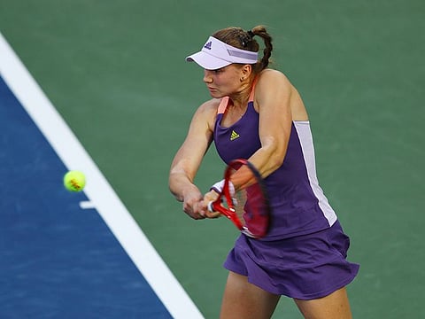 Kazakhstan's Elena Rybakina in action during her semi-final match against Croatia's Petra Martic REUTERS/Ahmed Jadallah