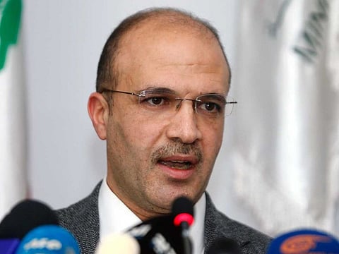 Lebanon's Minister of Health, Hamad Hasan speaks during a news conference, after the country's first case of the novel coronavirus was confirmed, in Beirut, Lebanon February 21, 2020.