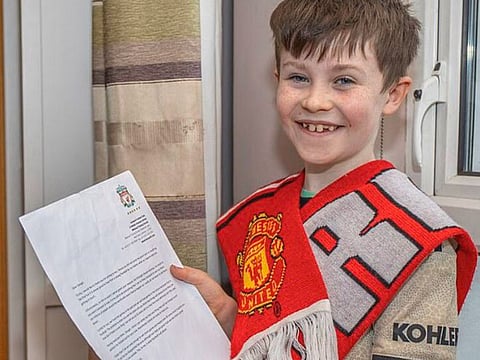 Daragh Curley with Jurgen Klopp's letter
