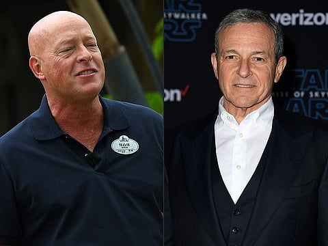 Bob Iger (right) has been replaced by Bob Chapek as chief of Walt Disney Company.