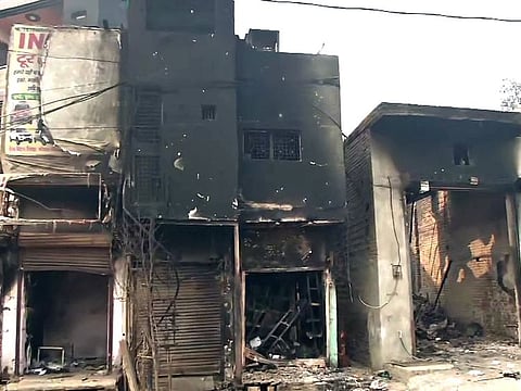 A view of the burnt shop