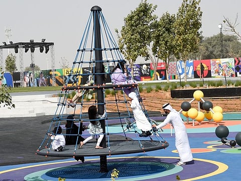 People at Children’s play zone in Madar.