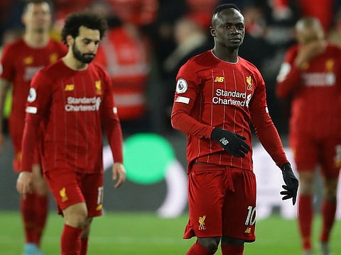 Liverpool's Sadio Mane looks dejected at the end of the match against Watford