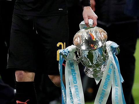 Manchester City's David Silva with the Carabao Cup