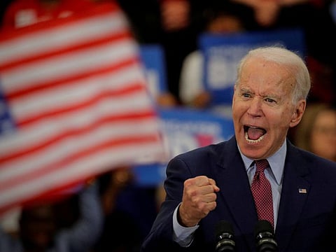 Democratic US presidential candidate and former Vice-President Joe Biden speaks during a campaign stop in Detroit, Michigan, on  March 9, 2020.