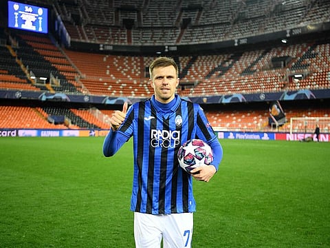 Atalanta midfielder Josip Ilicic celebrates after scoring 4.
