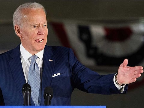 Democratic presidential hopeful former vice-president Joe Biden speaks at the National Constitution Centre in Philadelphia, Pennsylvania, on March 10, 2020.
