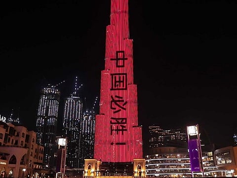On February 12th, the landmark buildings, including Burj Khalifa, the world's tallest building in Dubai, were dressed in the colours of the Chinese national flag.