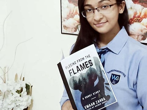 Emaan Zahra Ijaz is the author of the book Fleeing From The Flames and a student of GEMS Westminster school Sharjah