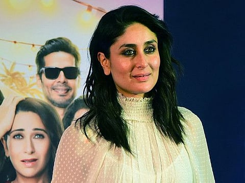 In this picture taken on March 7, 2020, Bollywood actress Kareena Kapoor Khan poses for pictures during the screening of Hindi drama web-series 'Mentalhood' in Mumbai. / AFP / Sujit Jaiswal