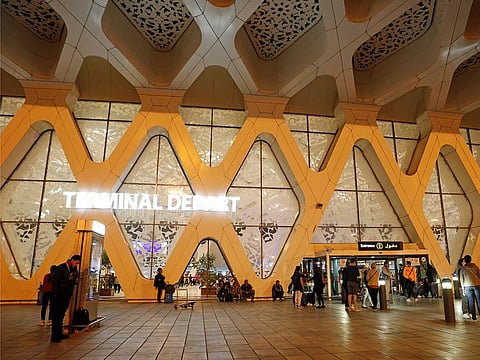 Tourists wait to be repatriated to their countries as Morocco suspends flights to European countries over coronavirus (COVID-19) fears, at Marrakech airport