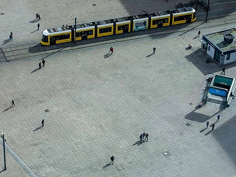 Alexanderplatz, a large public square in the center of Berlin.