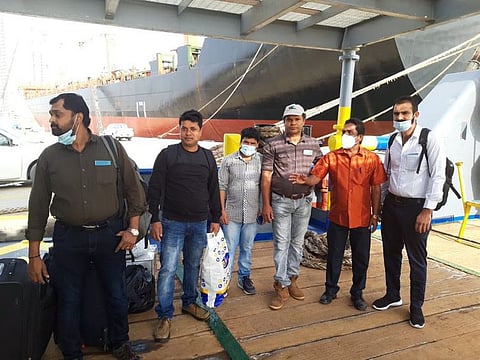 Six Indian seafarers of vessel MV Champion, who were desperate for their early sign off due to recent restrictions, are returning to India tonight. Consulate intervened with the owners M/s Sea & Vessel Co. LLC.