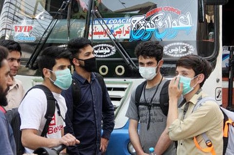 Students wear face masks as a safety precaution against coronavirus.