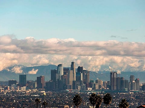The downtown Los Angeles skyline.
