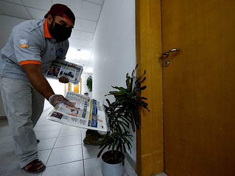 Gulf News is now being distributed to its subscribers in a hygienic way.