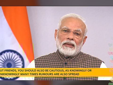 Narendra Modi addresses the nation on March 24