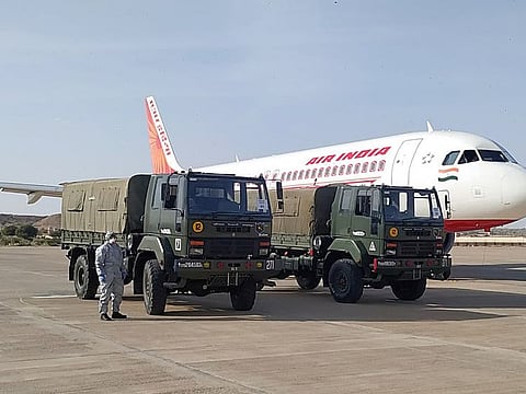 Air India special flight carrying evacuees from Iran arrived at Jaisalmer Airport on Wednesday.