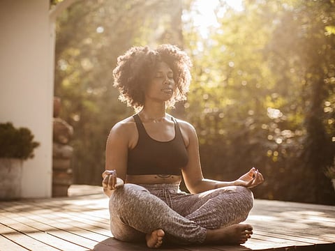 Woman practicing meditation