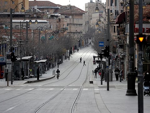 A general view of a usually busy street is seen as Israel tightened a national stay-at-home policy following the spread of coronavirus disease (COVID-19) in Jerusalem
