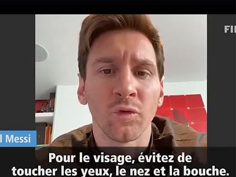 Lionel Messi in the Fifa/WHO video
