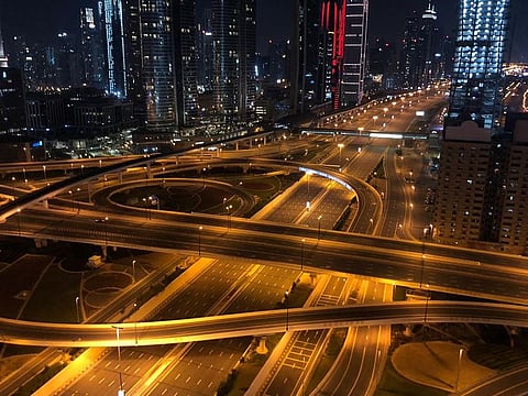 File picture of Sheikh Zayed Road, a section of which will be closed at 11pm on December 31 for New Year's Eve celebrations near Downtown Dubai