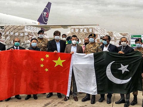 China’s Alibaba Foundation sent 500,000 surgical masks and 50,000 N95 respirators to Pakistan on March 25 at Karachi airport.