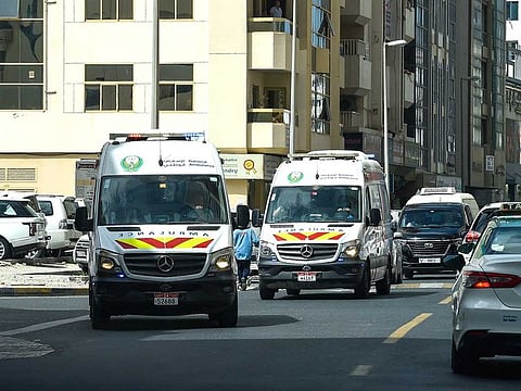 Ambulance in Al Majaz area in Sharjah.