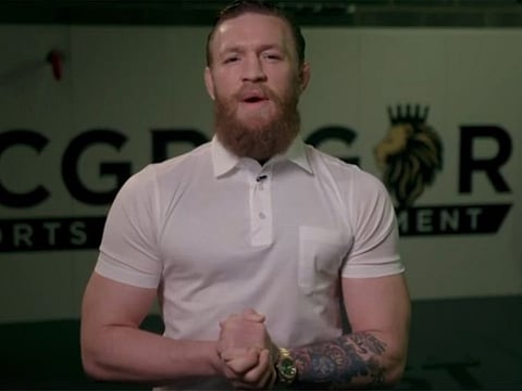 Conor McGregor during his address