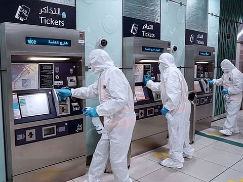 The RTA has completed the sterilisation of all 47 Dubai Metro stations, 79 metro trains, 11 Dubai Trams, 1,372 buses and work is currently underway on sterilising five bus depots and 17 bus stations.