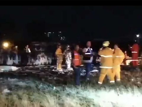 A screengrab of the crash site posted on Sunday night (March 29, 2020) by DZBB Radio on Twitter.