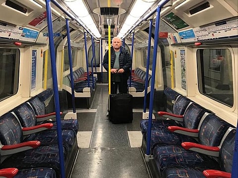 Normally, London Underground tube trains are crowded. Here, Gulf News Foreign Correspondent Mick O’Reilly has an entire carriage to himself.