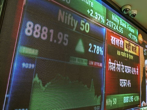 The NSE Nifty 50 Index rallied 3.3%, its biggest surge in over three years, while the rupee was the second-best performing currency in Asia on Monday.