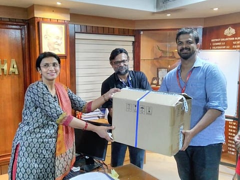 District collector of Alappuzha in Kerala receives a ventilator donated by UAE-based Aries Group’s Sohan Roy