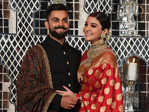 Indian cricketer Virat Kohli and Bollywood actress Anushka Sharma.