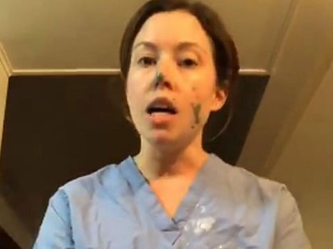 Molly Lixey demonstrates the paint-germ lesson