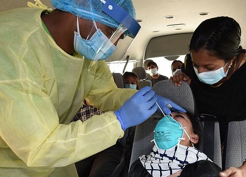 HealthHub team of Al Futtaim doing COVID-19 Drive Through Testing of Al Futtaim staff at Dubai Festival City