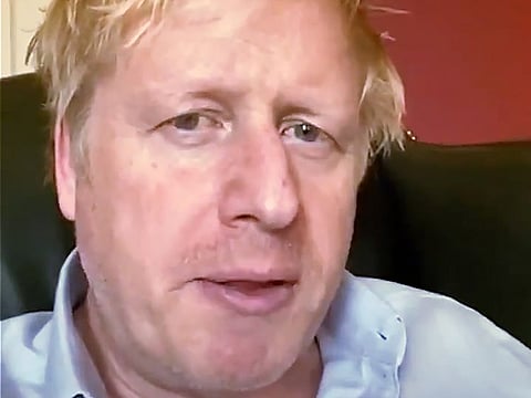 Boris Johnson delivers a message on Twitter over the weekend.
