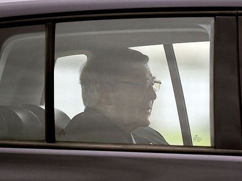 Australian Cardinal George Pell leaves after being released from Barwon Prison near Anakie, some 70 kilometres west of Melbourne, on April 7, 2020.