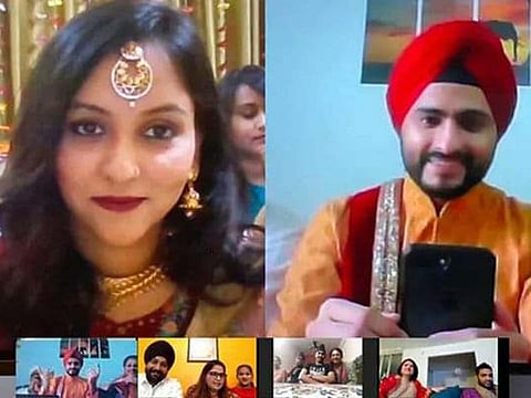 Couple gets married on video call