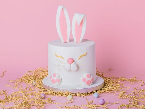 SugarMoo's Easter bunny cake