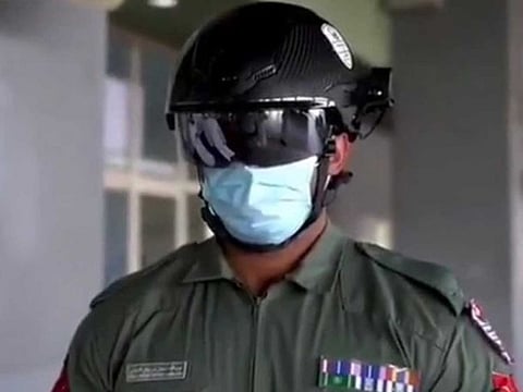 Brigadier Obaid Al Hathboor, Director of Transportation Security at Dubai Police, said the helmet can scan in seconds the temperature of people who are using public transport in Dubai.