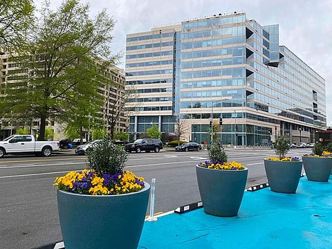 The International Monetary Fund (IMF) building in Washington, DC.  The IMF's executive board on Friday discussed a proposed $650 billion expansion of its emergency reserves, marking the next step in a process expected to be completed in August.