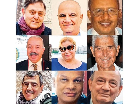 Top row, from left: Dr Ghvont Mrad, from Syria; Dr Nabeel Chrabie, from Jordan; and Dr Adil Al Tayar, from Sudan. Middle row, from left: Dr Tahsin Khrisat, from Jordan; ■Dr Samar Sinjab, from Syria; and Dr Abdul Gani Makki, from Syria. Bottom row, from left: Dr Nabeel Khair, from Palestine; Dr Amjad Al Hurani, from Sudan; and Dr Abdul Sattar Airoud, from Syria.