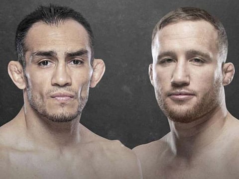 Tony Ferguson (left) and Justin Gaethje will be the headline act on May 9 in Jacksonville, Florida.