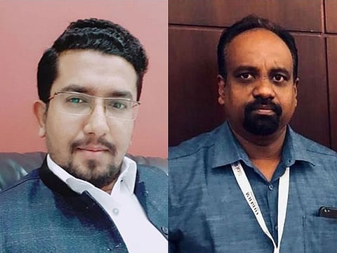 The two recovered patients Mohammad Adnan and Rajesh Phillips Kantayen.