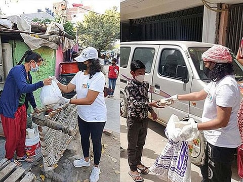 Anchal Sharma distributes food to those in need amidst the coronavirus lockdown in India