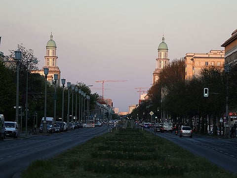 A general view of the Frankfurter Tor, as the spread of the coronavirus disease (COVID-19) continues in Berlin, Germany, April 18, 2020.
