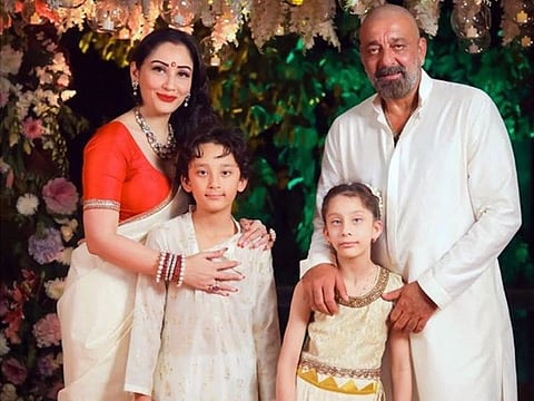 Sanjay Dutt with his wife Maanayata and twins Shahraan and Iqra.